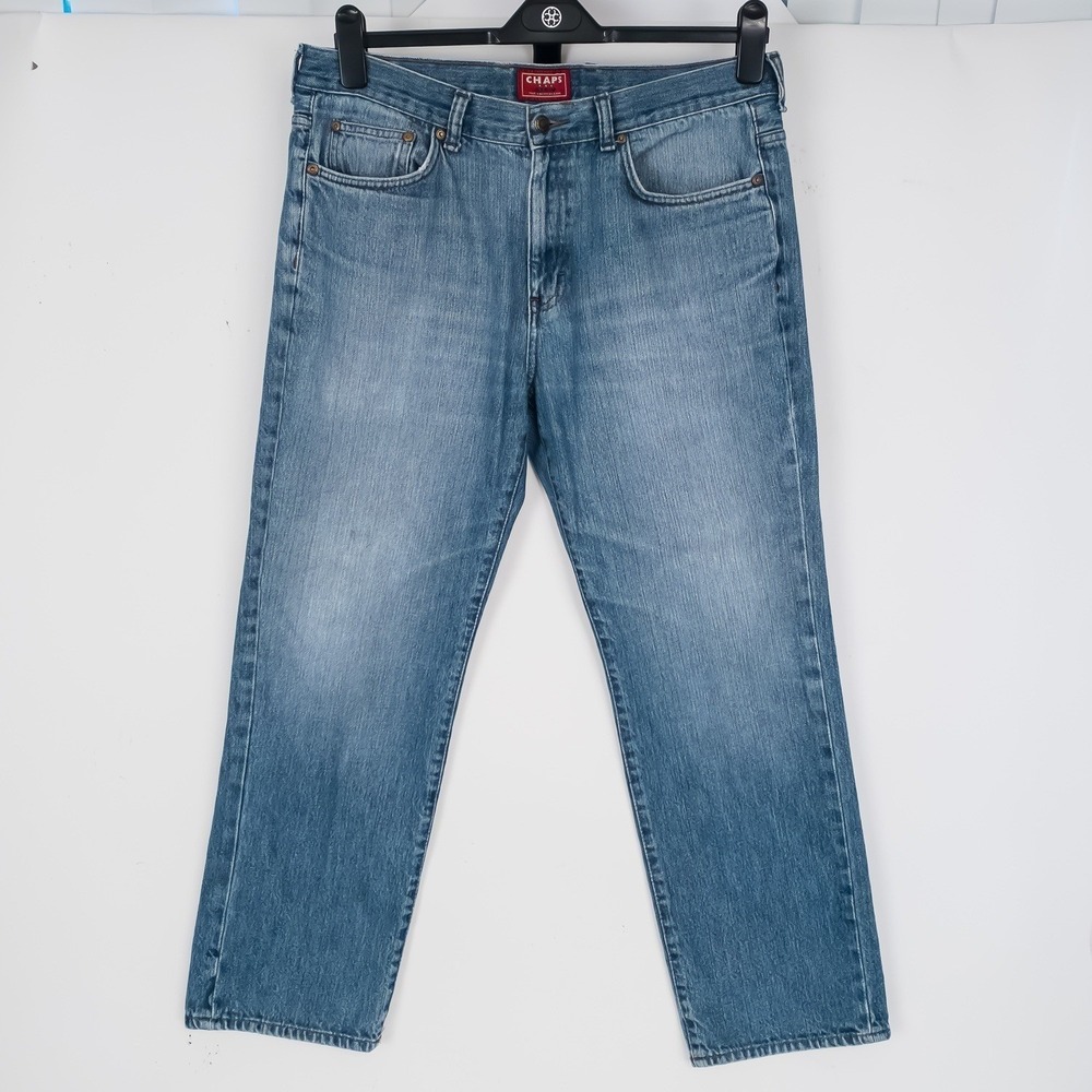 Chaps Denim Jeans Mens 36x30 Blue Straight Leg 100% Cotton Regular FITS 36x30 - Picture 4 of 16